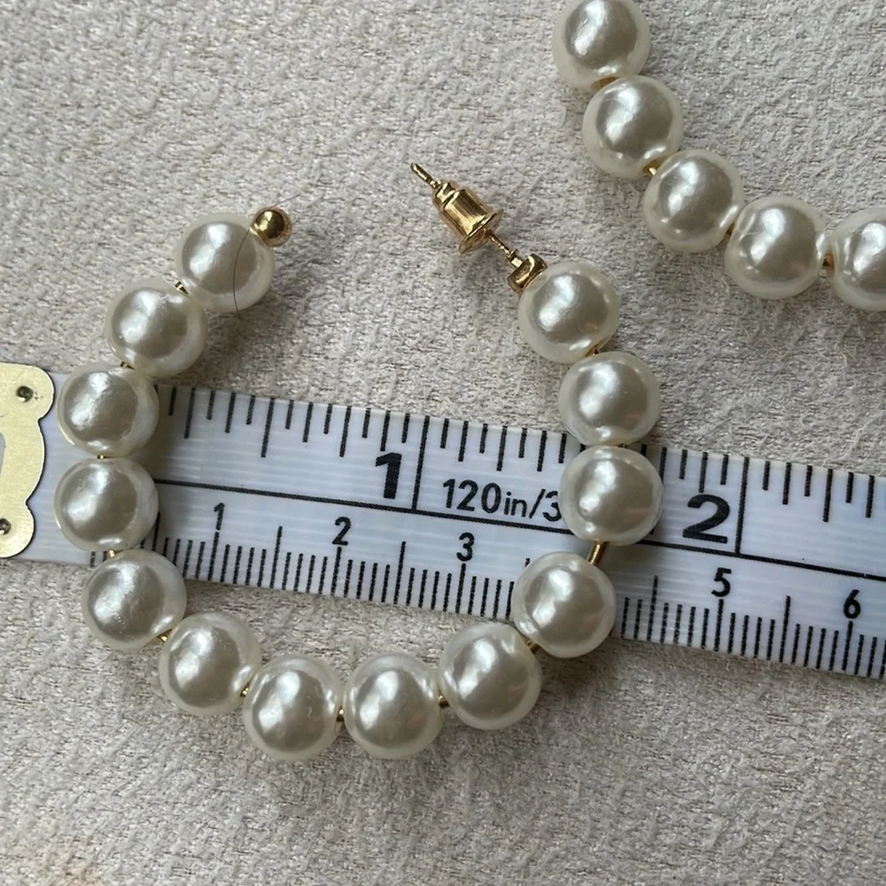 NEW Pearl earring hoops
